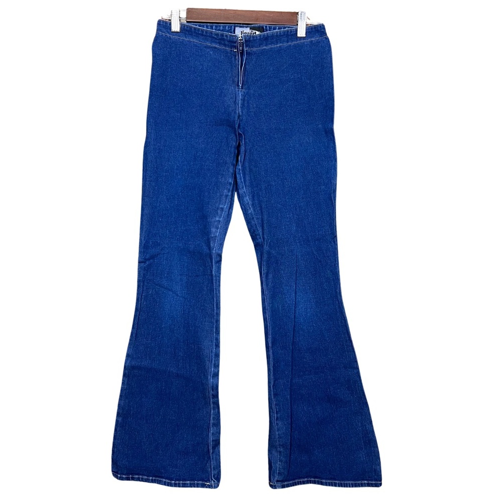 Vintage Liquid X Clothing Y2K Low Rise Flared Stretchy Blue Jeans Size 26